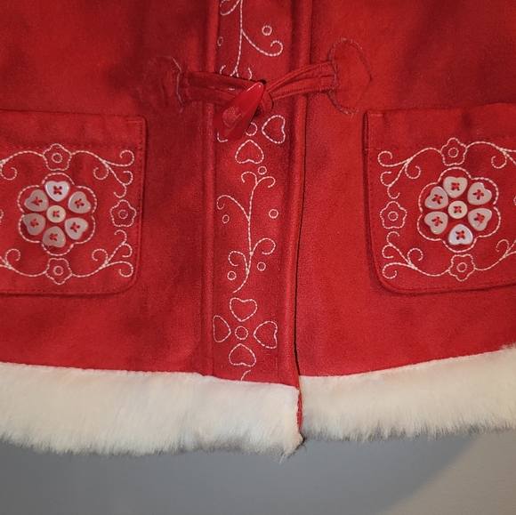 🎅 Baby GAP Vintage Red Christmas Dressy Holiday Pea Coat Jacket 12-18 Toddlers - Picture 4 of 9